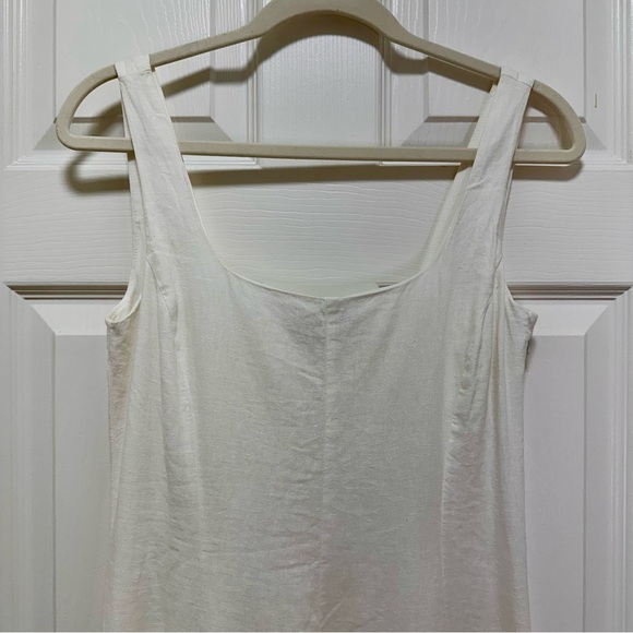 NWT GAP Linen-Blend Square-Neck White Maxi Dress Size Small - Picture 5 of 13